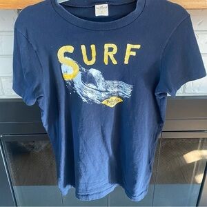 Vintage Hollister Navy Surf Graphic Tee